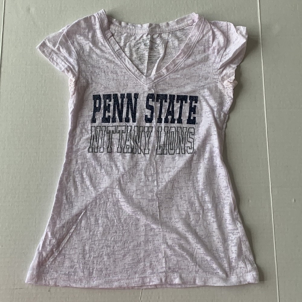 3x$15 PENN STATE NITTANY LIONS White Casual V-Neck T-shirt Size Small